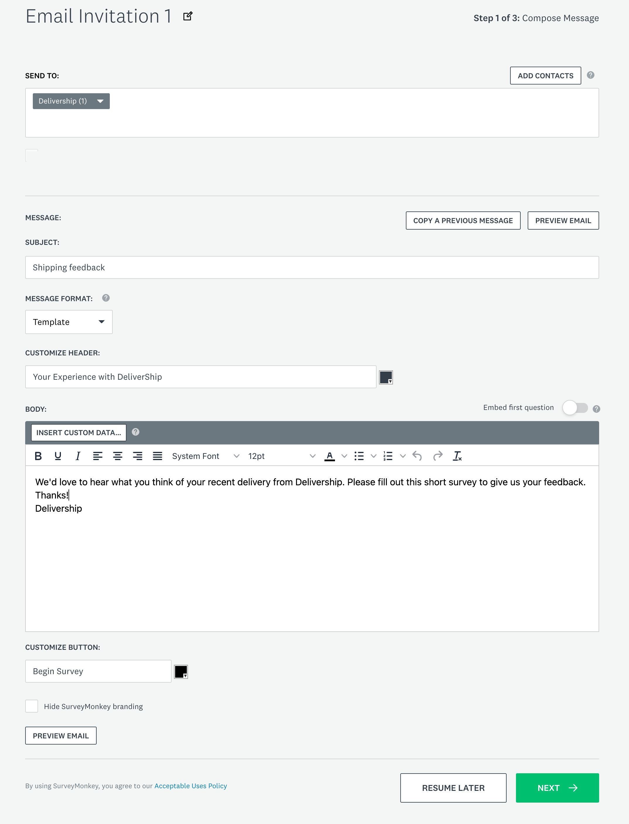 Sending Surveys via Email Invitation SurveyMonkey Help