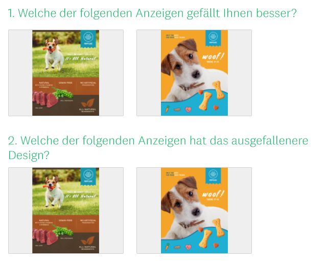 Clickmap für Anzeigentest