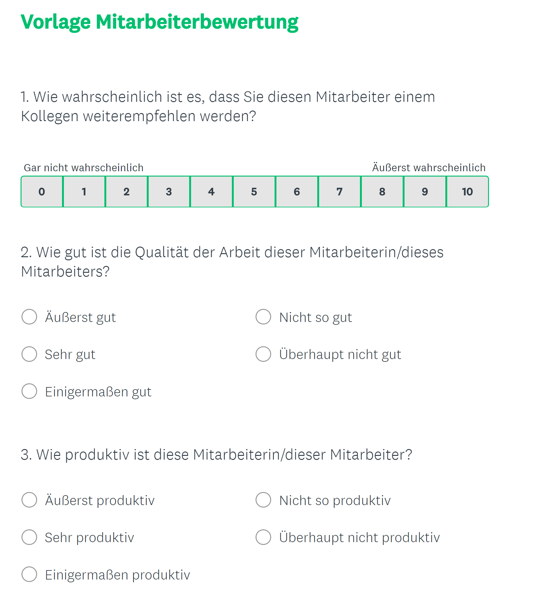 Mitarbeiter Bewertungsbogen Surveymonkey