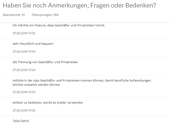 CarpoolLane: Antworten auf offene Frage
