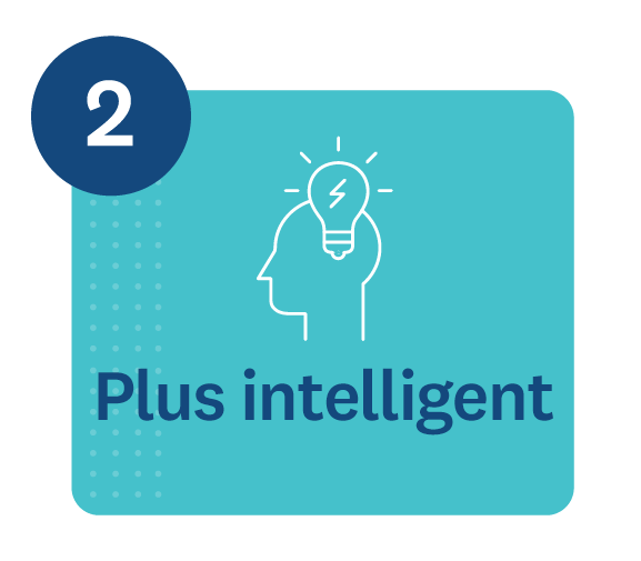 Icône et légende "plus intelligent"