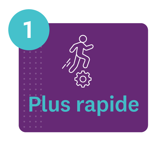 Icône et légende "plus rapide"
