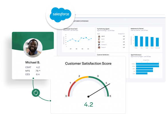 Salesforce data charts customer satisfaction