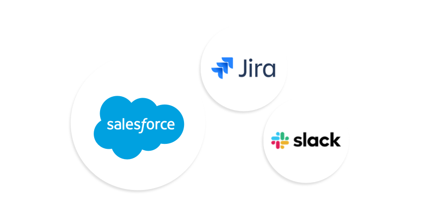 Salesforce, Jira en Slack logo's