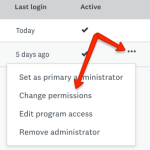 Image montrant l’écran à partir duquel vous accédez aux modifications des autorisations.