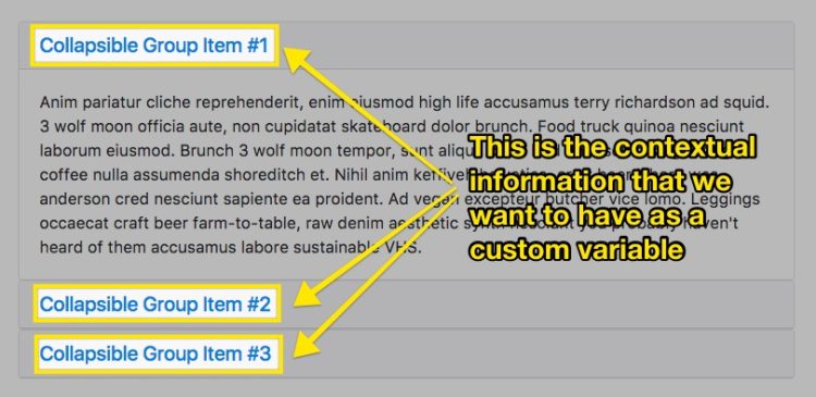 Image showing where the contextual information to have a custom variable