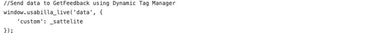 Image showing code that uses Dynamic Tag Manager to push data from GetFeedback