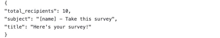 Image of what the send to a list JSON command returns.