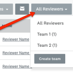 A red arrow pointing to the All Reviewers dropdown menu.