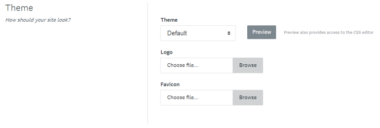 Image showing screenshot of theme settings.