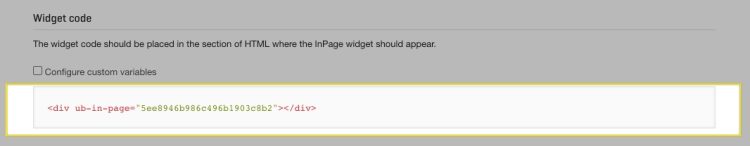 Image showing the Widget code that will need to be copied.