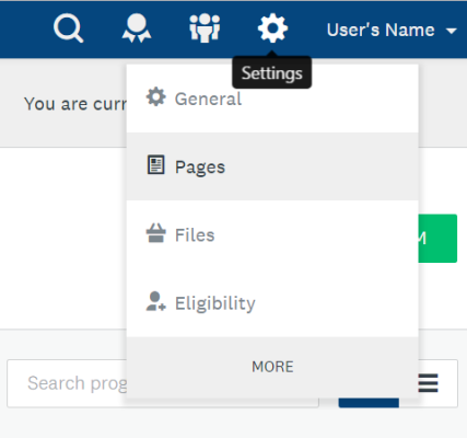 Image showing where to access pages.