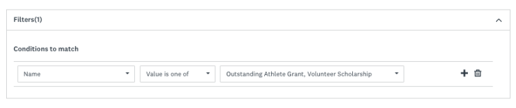 Image montrant la capture d'écran du filtre pour cibler des programmes ou des applications spécifiques dans le rapport.