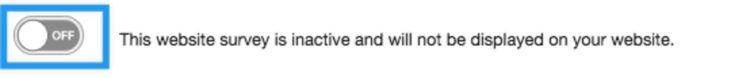 Image showing the toggle off status when closing web overlay survey