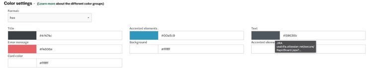Zeroed in image of the Color settings options.