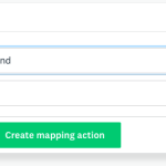 Liste déroulante Actions de mappage pour afficher Aucune action de mappage trouvée
