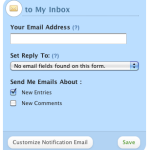 The email notifications screen.