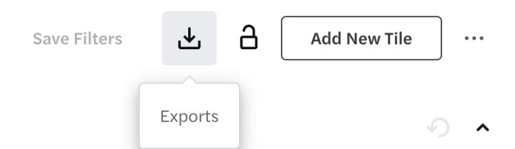 Close up view of the Exports icon.