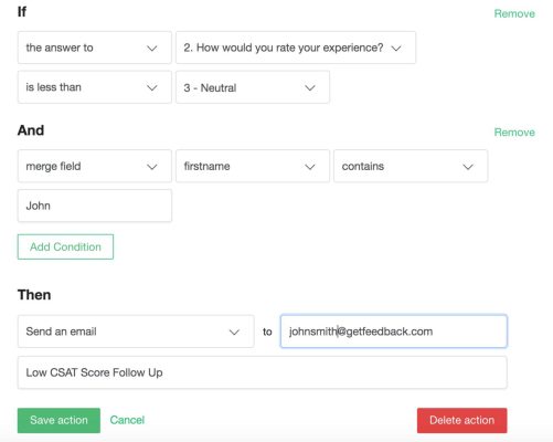Visual example of an If and then rule.