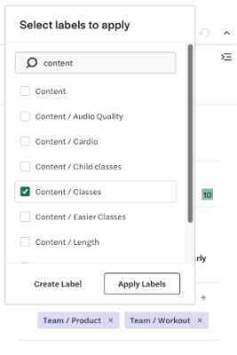 Example of applying labels to a survey response.