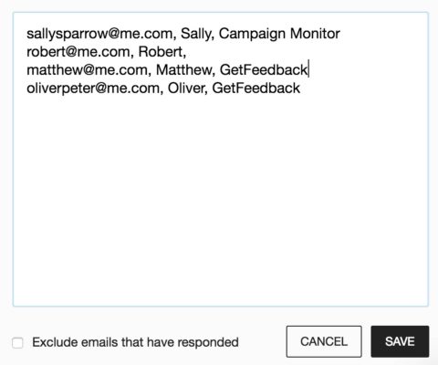 Example of multiple email recipients and merge fields.