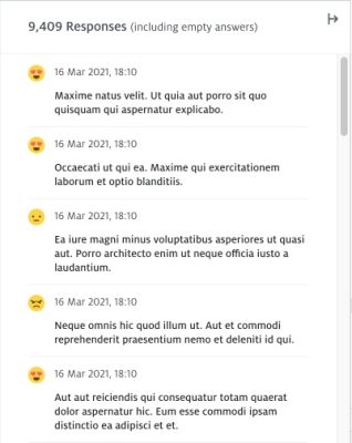 Example responses explorer panel.