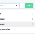 An image of the user filter options. Reviewer is highlighted.