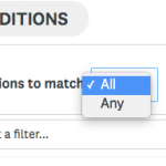 Image of the Conditions to match dropdown.
