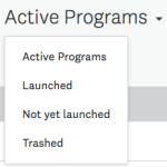 Screenshot of the filters that are available for your active programs.