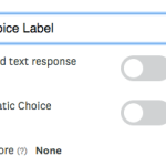 The available Multiple Choice question Choice settings.