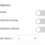 The available Multiple Choice question Options settings.