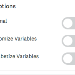 The available Ranking question Options settings.