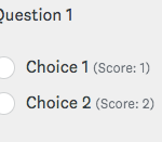 Example of a question with scoring next to each answer choice.
