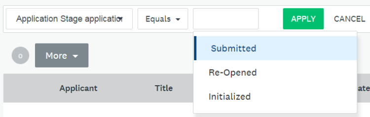Image des options d'achèvement de phase lors de l'ajout de filtres personnalisés.