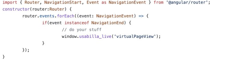 Image of code for Angular 2 Router pageview