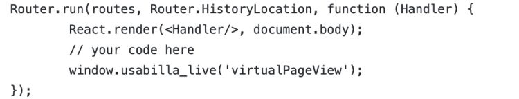 Image of virtual pageview react router code