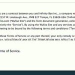 Example of a terms of service added to a form. The terms are in a scrolling textbox with a check mark to agree and a submit button.
