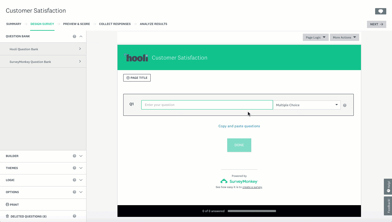Een vraag toevoegen aan de Vragenbank met aangepaste vragen