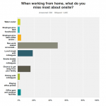 Chart showing data for the question 'When working from home, what do you miss most about onsite?'