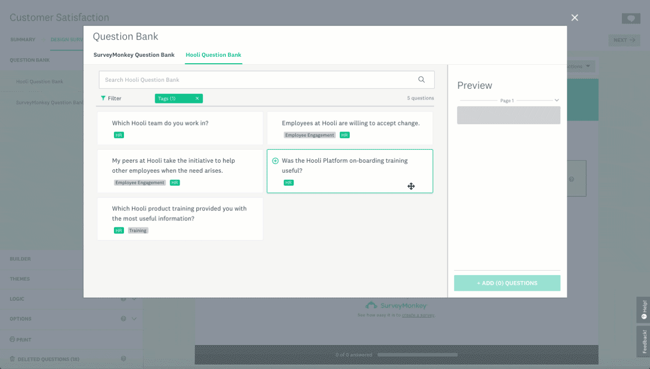De Vragenbank met aangepaste vragen gebruiken bij een Enterprise-account