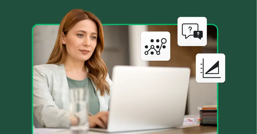 picture of a woman typing at a computer
