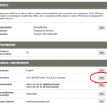 How to change time zone in SurveyMonkey