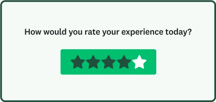 Star-rating survey question example