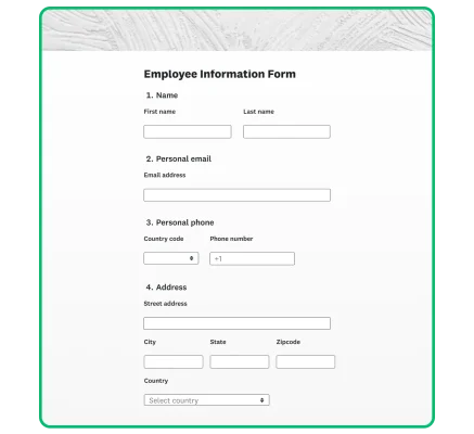 employee forms template