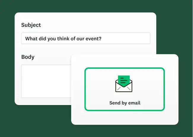 illustration of a survey invitation via email
