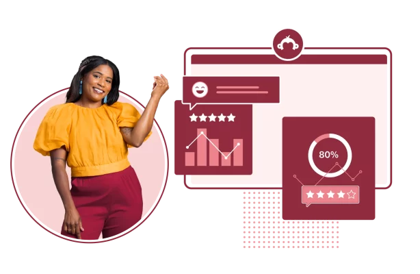 Business woman finding ideal customer profile