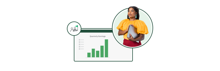 Graph of quarterly earning going up over time