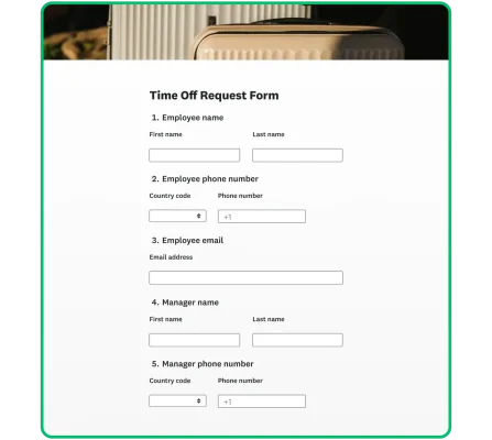 sample time off request form