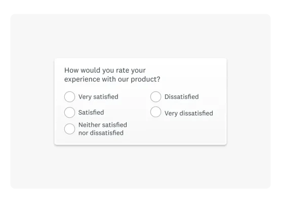 Product screenshot of a customer satisfaction survey