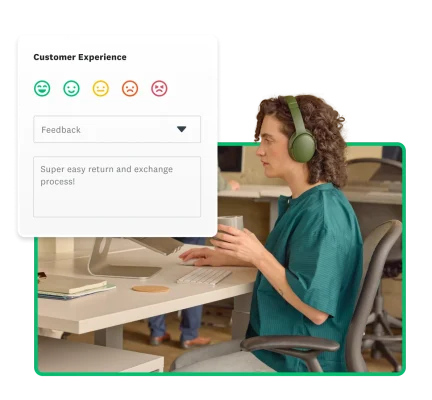 Woman analyzing CX survey